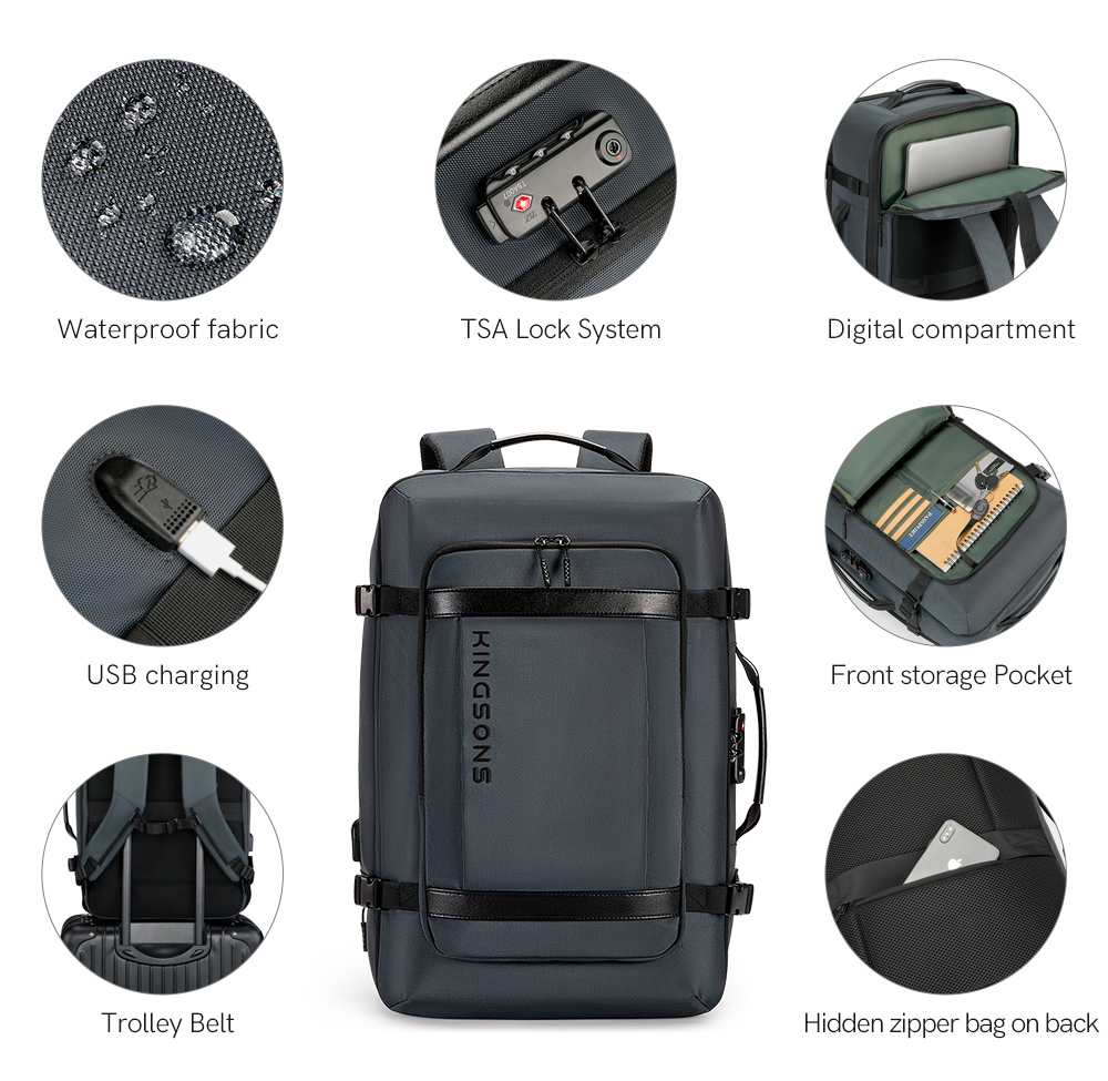 Travel Laptop Backpack – Kingsons KS3264W-B