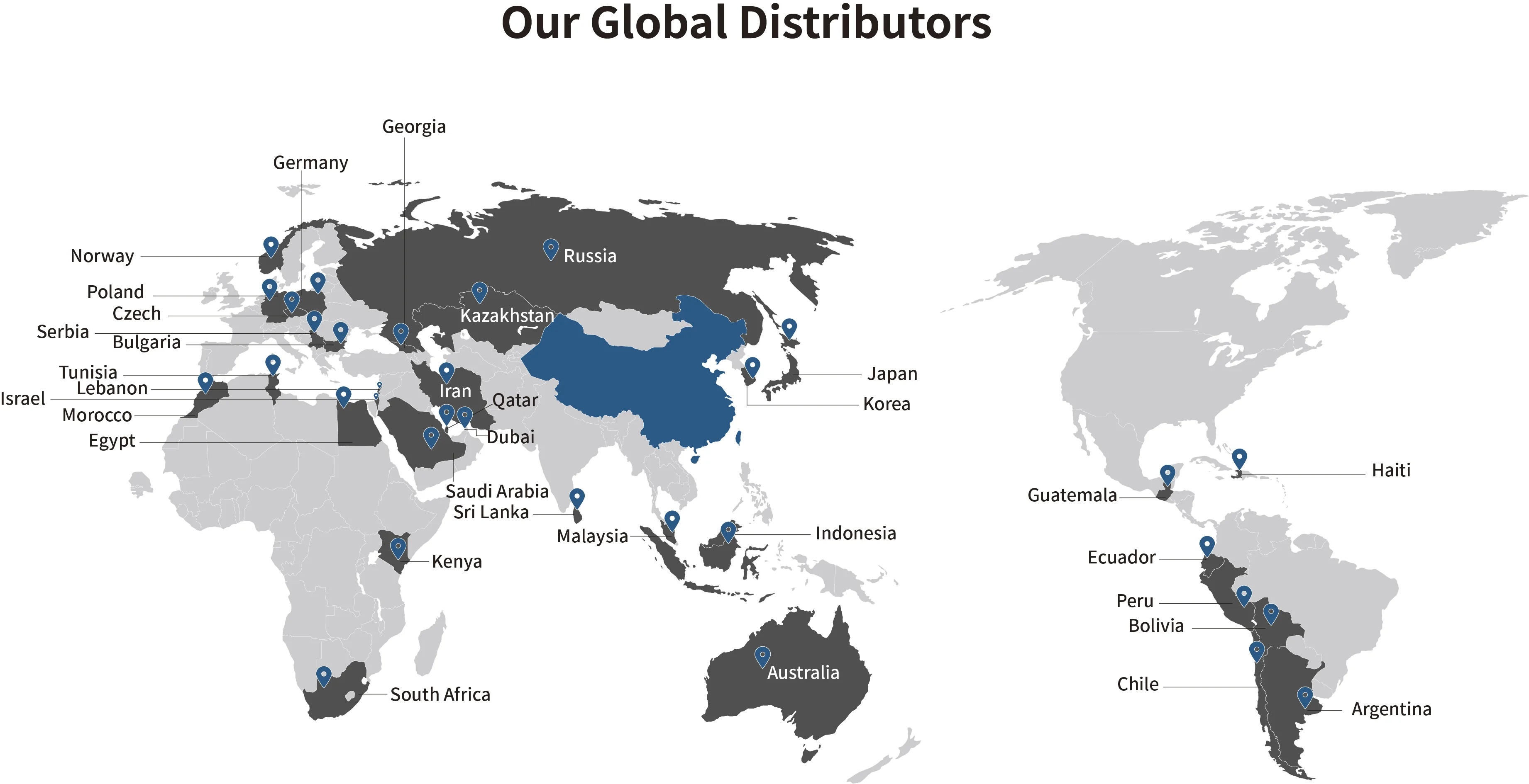 Kingsons Global Distribution Coverage Map